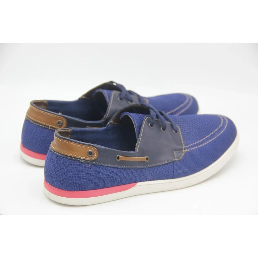 Ferrato Boat Shoes Mens Size 9 Blue Red White Lightweight Causal Lace Up
